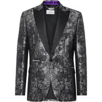 Philipp Plein Kavaj med en knapp, smal passform, gotisk plisserad