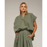 Tantra Oversized kortärmad topp med veck