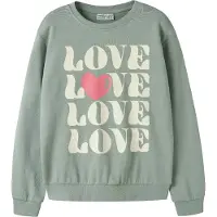 Name it Sweatshirt 'VASACHA' ecru / ljusgrön / hallon