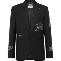 Philipp Plein Rak, normal passform, kavaj med ölmärken