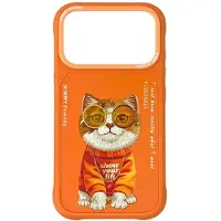 Nimmy Glasses Cool Cat-fodral för iPhone 17 Pro – Orange