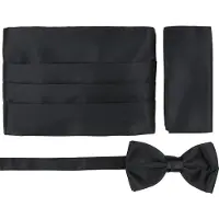 Suitable Cummerbund Fluga Näsduk Set Svart