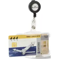 Durable 821919 ID-korthållare (L x B x H) 80 cm x 87 mm x 54 mm Jojo, Clip, Tryckknappsfäste 10 st