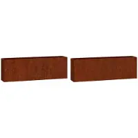 vidaXL Odlingslådor för vägg 2 st rosttrögt stål 53x10x17 cm
