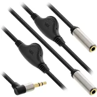 InLine Jack 3.5mm - Jack 3.5mm x2 cable 0.25m black (99253A)