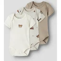 Name it Pumice Bear Kortärmad Body 3 Enheter