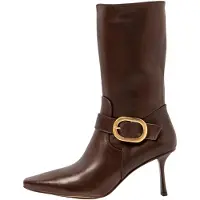Neosens för kvinnor. 331971104003_012 Bruna läderstövlar S3197 (39), Hud, 8 till 10 cm, Zip, Casual