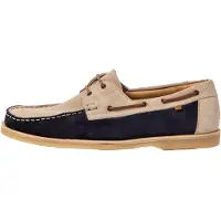 El naturalista unisex. 2596312C8005_0MU Lädermockasiner N5963 Plantae marinblå, beige (46), Hud, Karta, Ingen, Casual, Marino
