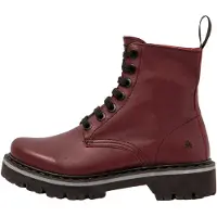 Art unisex. 111661267003_008 Ankelstövlar i vinrött läder (46), Hud, Karta, 1 till 3 cm, Nyckelband, Casual, Bordeaux