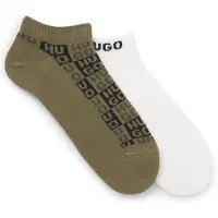 HUGO Two-pack of ankle-length socks with logo intarsia