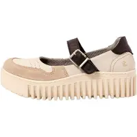 Art för kvinnor. 1151511VI003_0MU Läderskor 1515 Brighton beige, svart (39), Hud, 3 till 5 cm, Spänne, Casual
