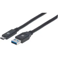 Manhattan USB-kabel USB 3.2 Gen1 USB-A kontakt, USB-C-kontakt 3.00 m Svart 354981