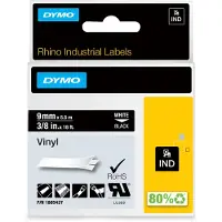Dymo 1805437 Märkband Vinyl Bandfärg: Svart Skriftfärg: Vit 9 mm 5.5 m