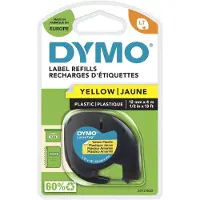 Dymo - LetraTag Tape - Black on Yellow - 12mm x 4m