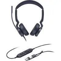 Yealink UH46 Dual Teams USB-C/A On-ear headset Sladd Stereo Svart Brusreducering för mikrofon Volymkontroll Telefon