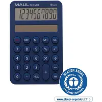 MAUL ECO MD 1 Miniräknare Ljusblå Display (ställen): 10 solcell (B x H x D) 76 x 120 x 13 mm