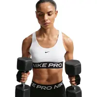 Nike Sport Bh Dri-fit Tt Light Support - Vit/svart Dam, storlek Large