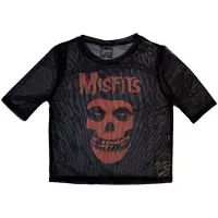 Ginza.se Misfits: Ladies Crop Top/Orange Logo & Skull (Black) (Mesh) (XX-Large)