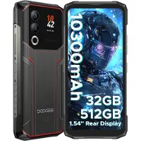 Doogee Blade20 Ultra Tålig Smartphone, 32GB+512GB, 1,54 Bakre Skärm, 10300mAh, 50MP, 6,6 HD+, 3 Kortplatser/NFC/IP68 röd