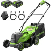 Greenworks Batteridriven gräsklippare MO48L421-01; 48 V; 36 cm; 2x4,0 Ah batt.