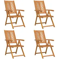 vidaXL Trädgård Stol 4 pcs Brun 57 x 72 x 109 cm Massivt Akaciaträ