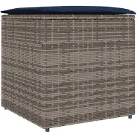 vidaXL Kuddbox med lagring Grå 50 x 50 x 50 cm konstrotting