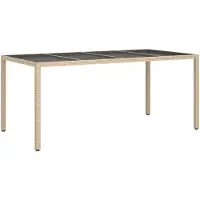 vidaXL Trädgårdsbord Beige 190 x 90 x 75 cm polyrotting 362550
