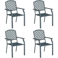 vidaXL Trädgårdssoffa 4 st Antracit 56 x 65 x 89 cm Stål 362776