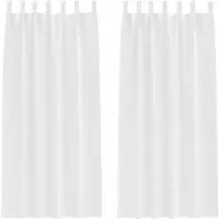 vidaXL Mörkläggningsgardiner med Ringar 2 pcs Ren Vit 245 x 140 cm
