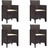 vidaXL Trädgård Stol 4 pcs Brun 53 x 49 x 85 cm PP