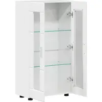 vidaXL FLORIN Sidobord med Hylla Högblank Vit 55,5 x 29 x 100 cm