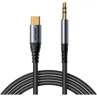 JOYROOM USB-kabel USB-C - mini Jack 3,5 mm 1,2 m svart (6956116773786)