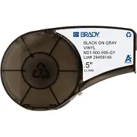 Brady M21-500-595-GY vinyltejp | svart text - grå tejp | 12,7mm x 6,40m (original)