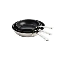 KitchenAid - Stainless Steel Sheet Frypan Set - Silver - 20/24/28 cm