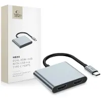 Tech-Protect HB08 4-i-1 USB-C Multiporthubb - 2x HDMI, 2x USB-A, USB-C