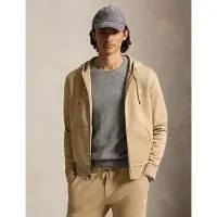 Ralph Lauren för män. 710881517514 Beige dubbelstickad tröja med dragkedja (XL), Casual, Bomull