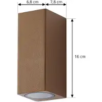 LUCANDE Utomhusbelysning , Xava, dimbara, Brun / rost, Balkong, Aluminium, Modern