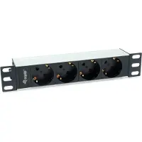 Equip 333311, Grundläggande, 1U, horisontell, Gjuten aluminium, Svart, Silver, 4 AC-utgångar