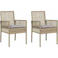 vidaXL Trädgårdsstol 2 st Beige 55 x 53 x 85 cm polyrotting 42003448