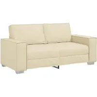 vidaXL Tvåsitssoffa Kräm 180 cm Konstläder