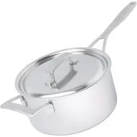 Demeyere Industry 5, 1029684 stainless steel sauce pan with lid, 22 cm, 4 l
