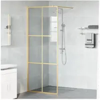 vidaXL Walk-in Duschvägg Guld 80 x 195 cm härdat glas