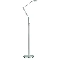 Knapstein LED golvlampa Carl, dimbar, Aluminium / grå / zink, Vardagsrum / matsal, Metall, Design, LED-golvlampa