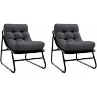 vidaXL Trädgårdsmöbler med kudde 2 st Svart 60,5 x 81 x 71 cm 42008029