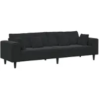 vidaXL Soffa Svart 250 x 77 x 76 cm Sammet
