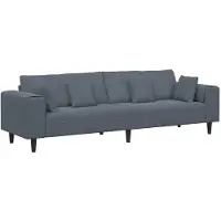 vidaXL Soffa Mörkgrå 250 x 77 x 76 cm Sammet