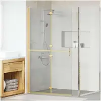 vidaXL Walk-In duschvägg Guld 110 x 6,5 x 190 cm