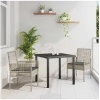 vidaXL Trädgård Stol 2 pcs Ljusgrå 55 x 53 x 85 cm konstrotting