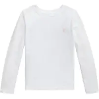 Ralph Lauren för flickor. 312841122030 Vit t-shirt i trikå (5años= 109/116cm), Casual, Bomull, Lång ärm, barnmode