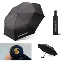 Porsche För Vikbar Paraply, Vattentätt och Vindtätt Paraply, UV-skyddande Paraply för Soligt Eller Regnigt, Enkelt Enfärgat Paraply